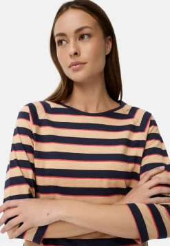 3/4-Arm T-Shirt mit Streifenmuster