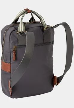 BARI Rucksack mit Kunstlederbesatz