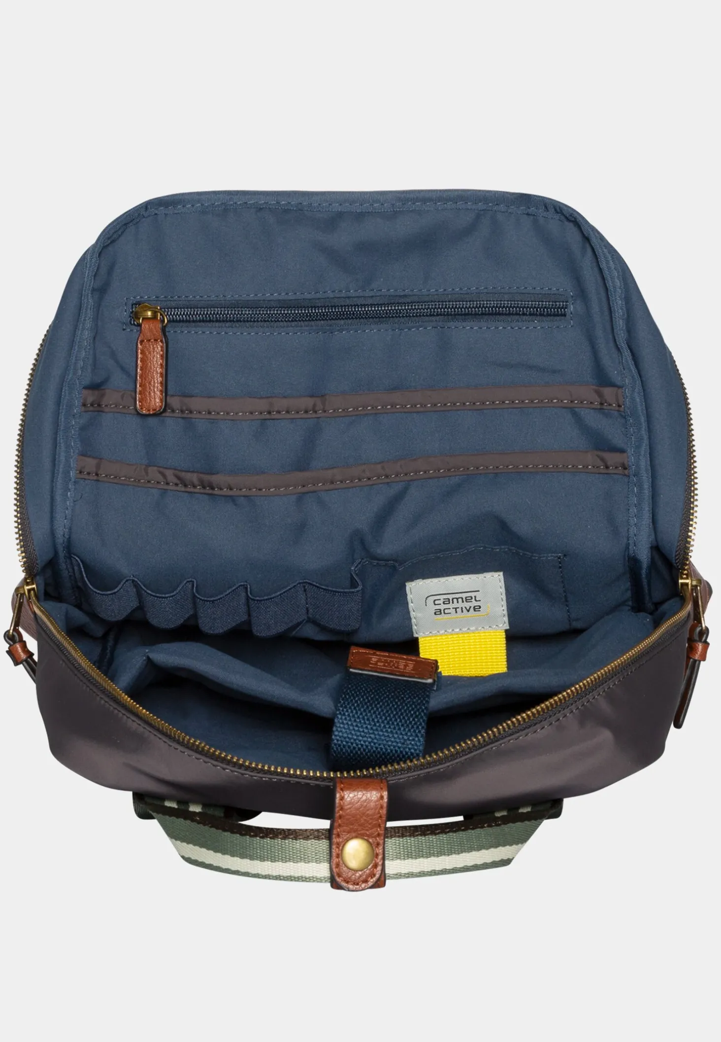 BARI Rucksack mit Kunstlederbesatz