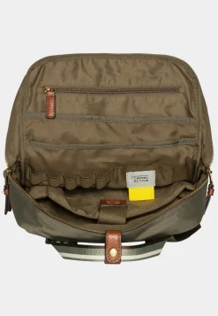 BARI Rucksack mit Kunstlederbesatz