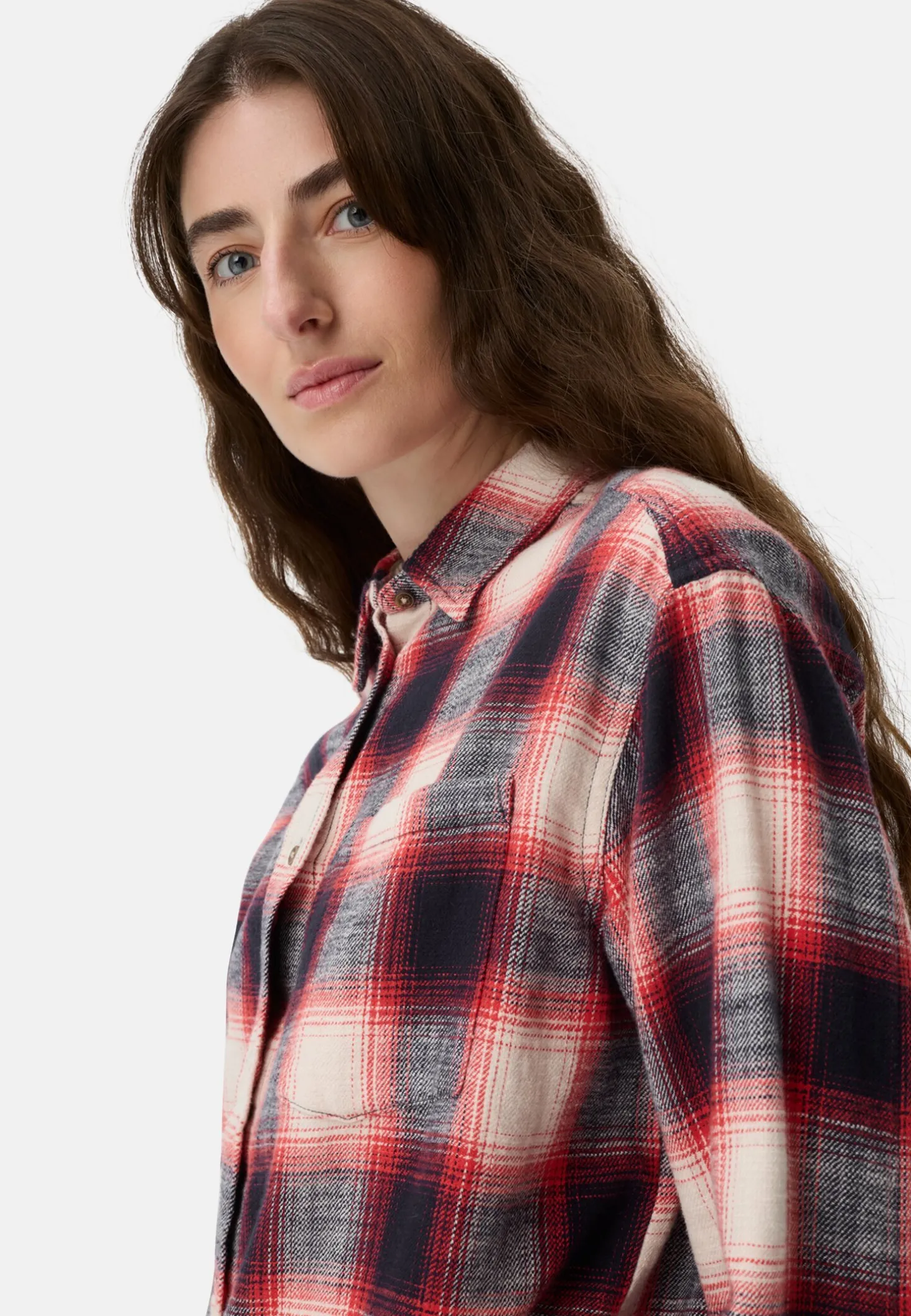 Baumwollbluse mit Brusttasche
