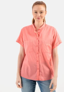 Baumwollbluse mit Stehkragen