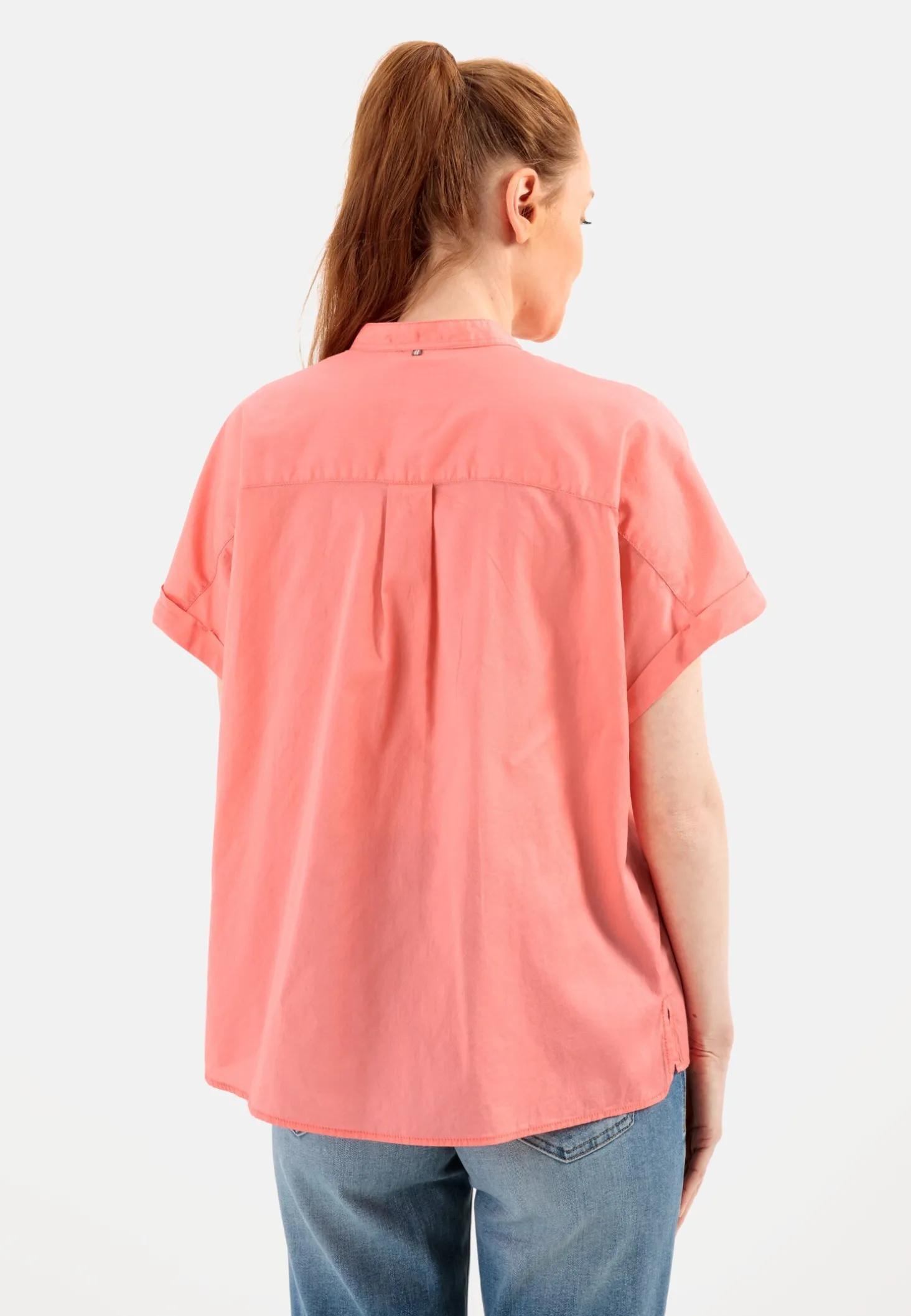 Baumwollbluse mit Stehkragen
