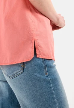Baumwollbluse mit Stehkragen