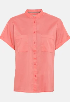Baumwollbluse mit Stehkragen