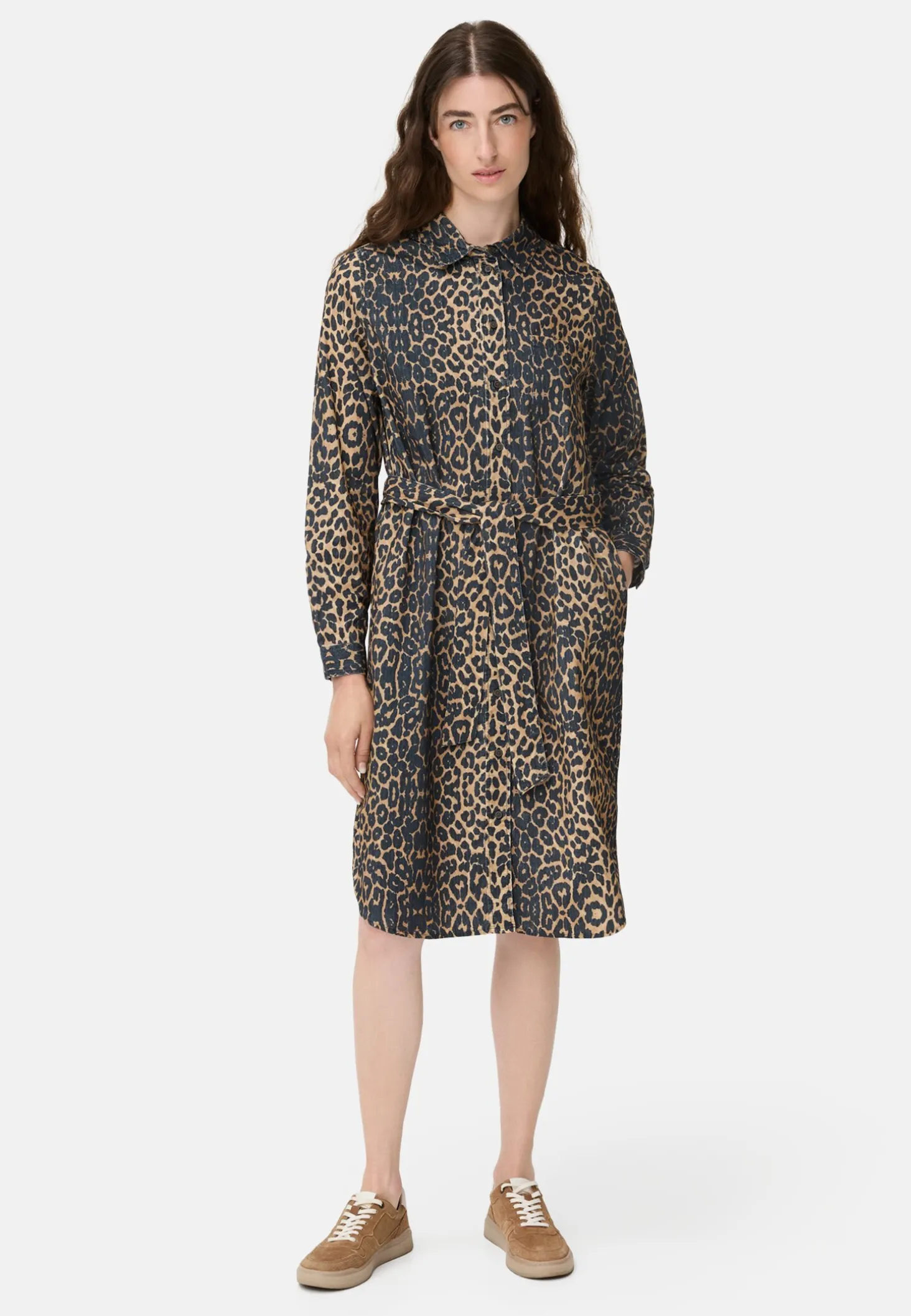 Baumwollkleid mit Bindegürtel