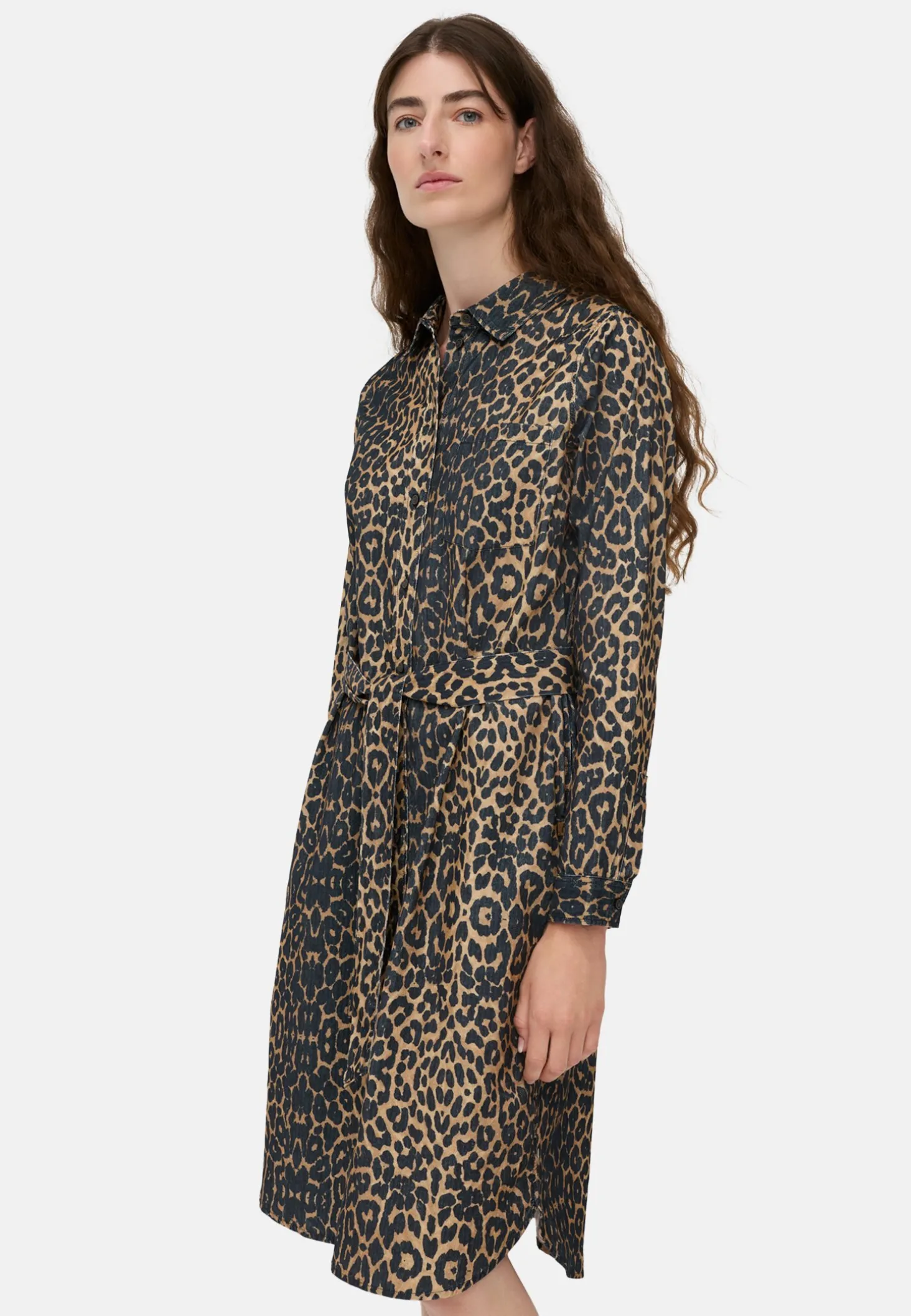 Baumwollkleid mit Bindegürtel