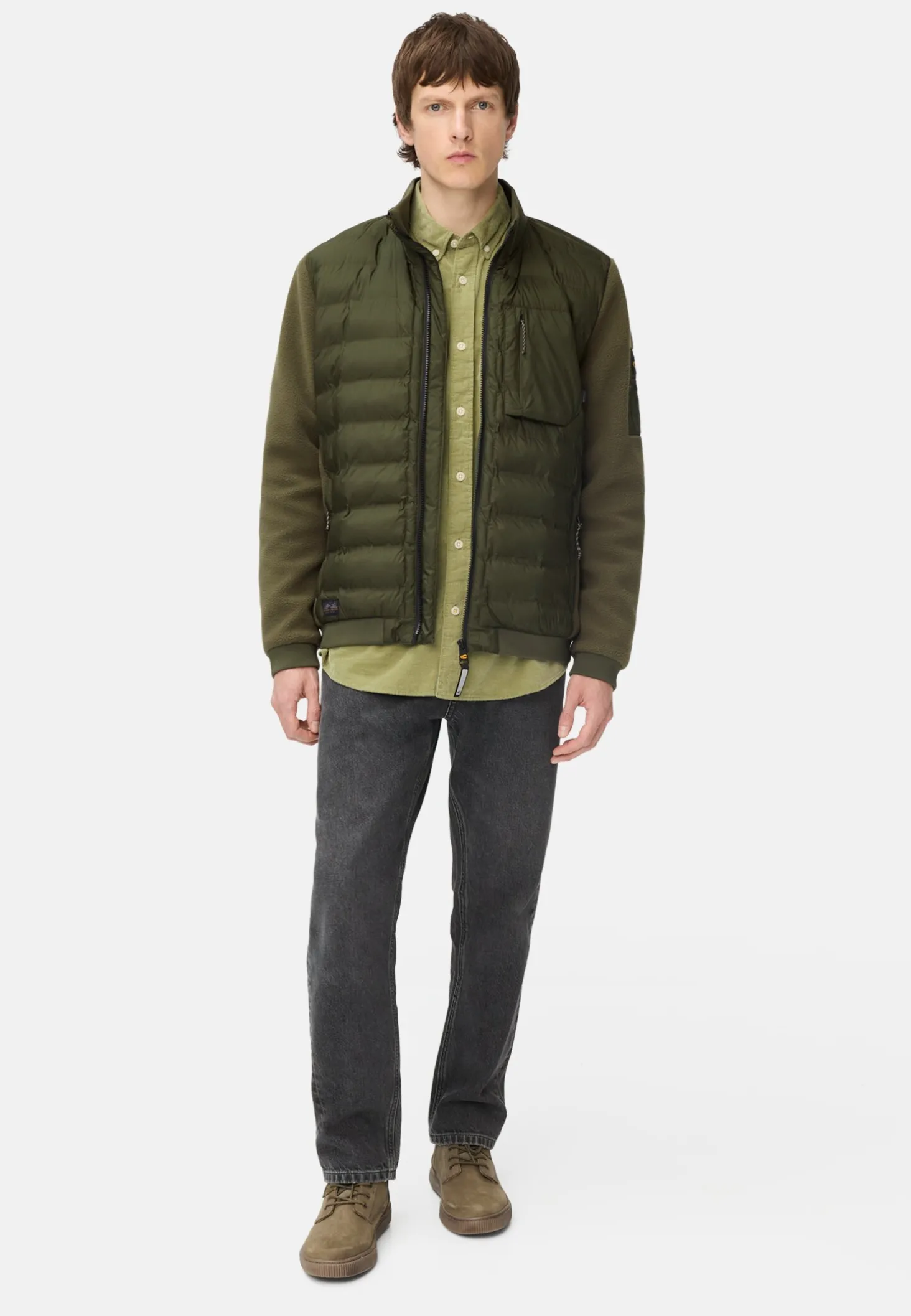 Blouson im Stepp-Fleece-Mix