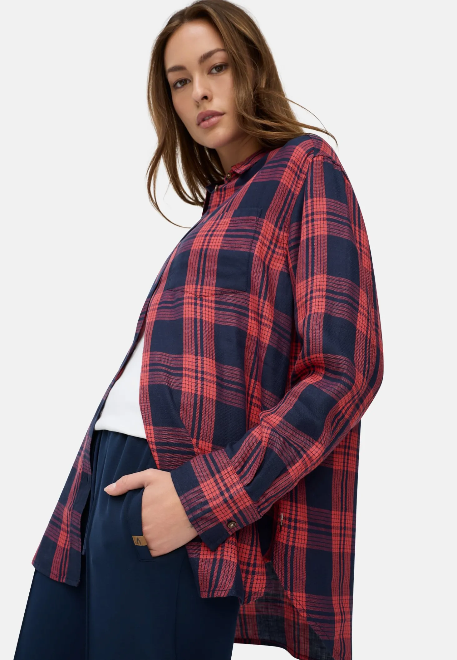 Bluse aus Lyocell- Leinenmix