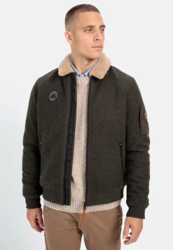 Bomberjacke mit abnehmbarem Teddykragen