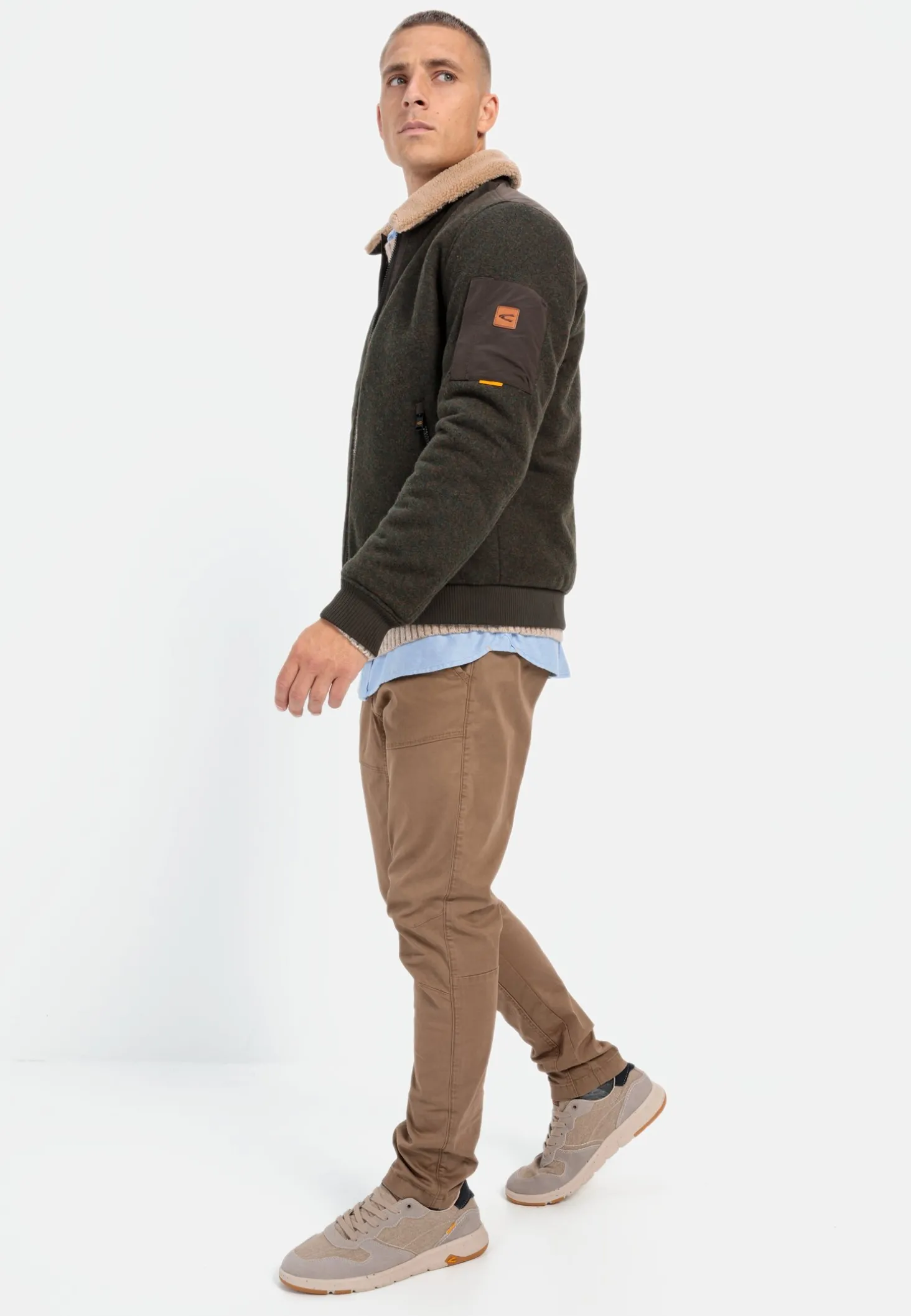 Bomberjacke mit abnehmbarem Teddykragen