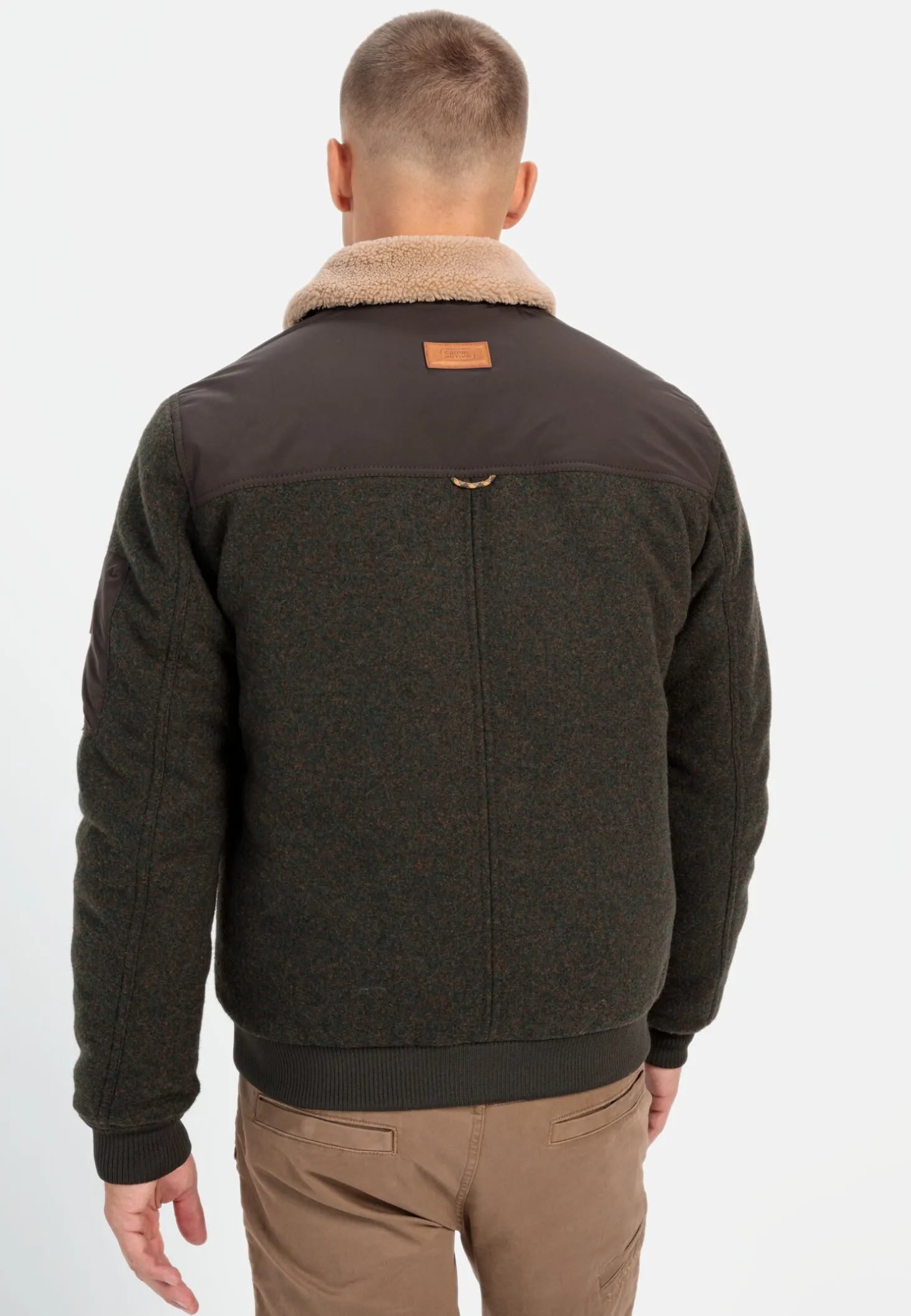 Bomberjacke mit abnehmbarem Teddykragen