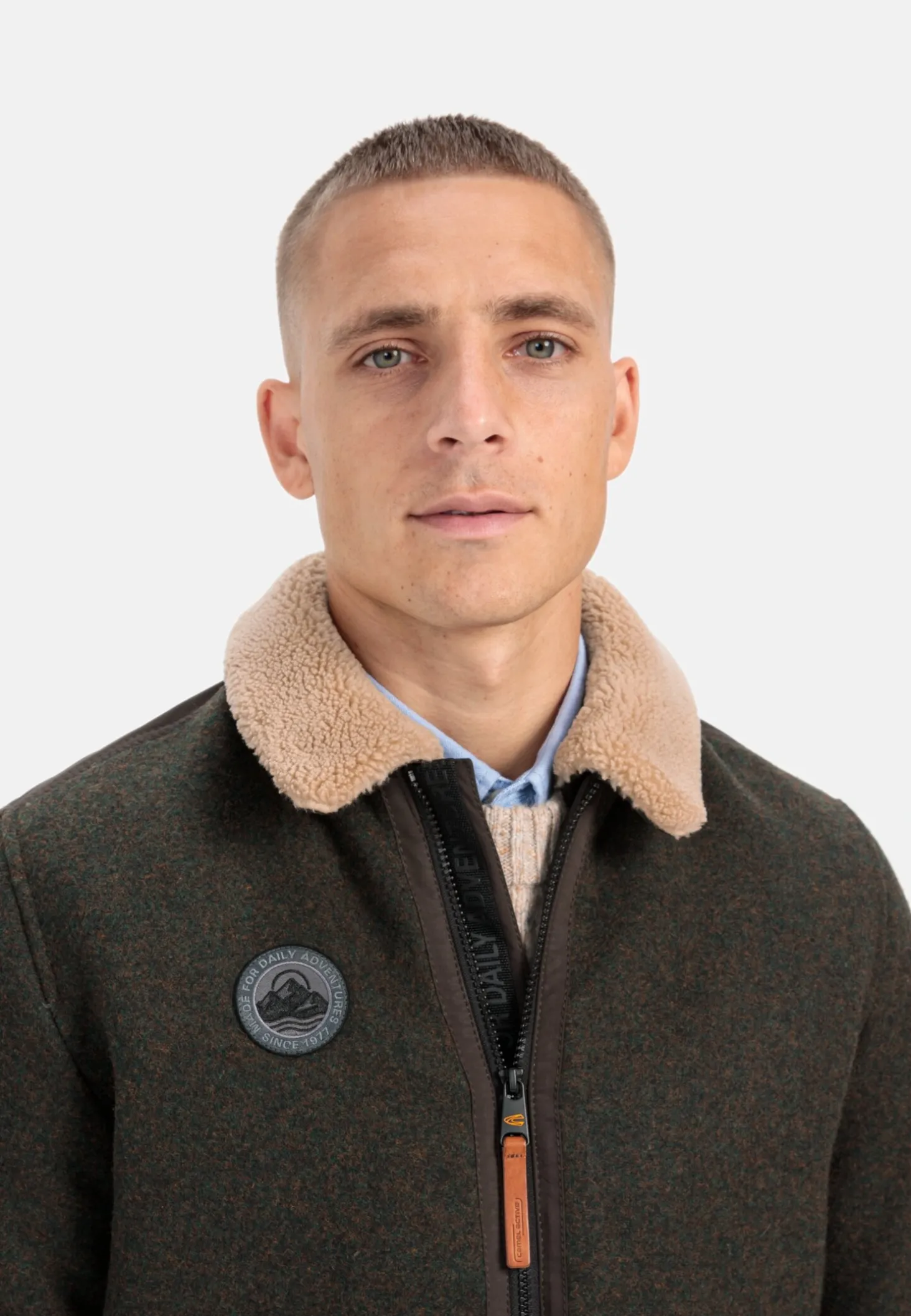 Bomberjacke mit abnehmbarem Teddykragen