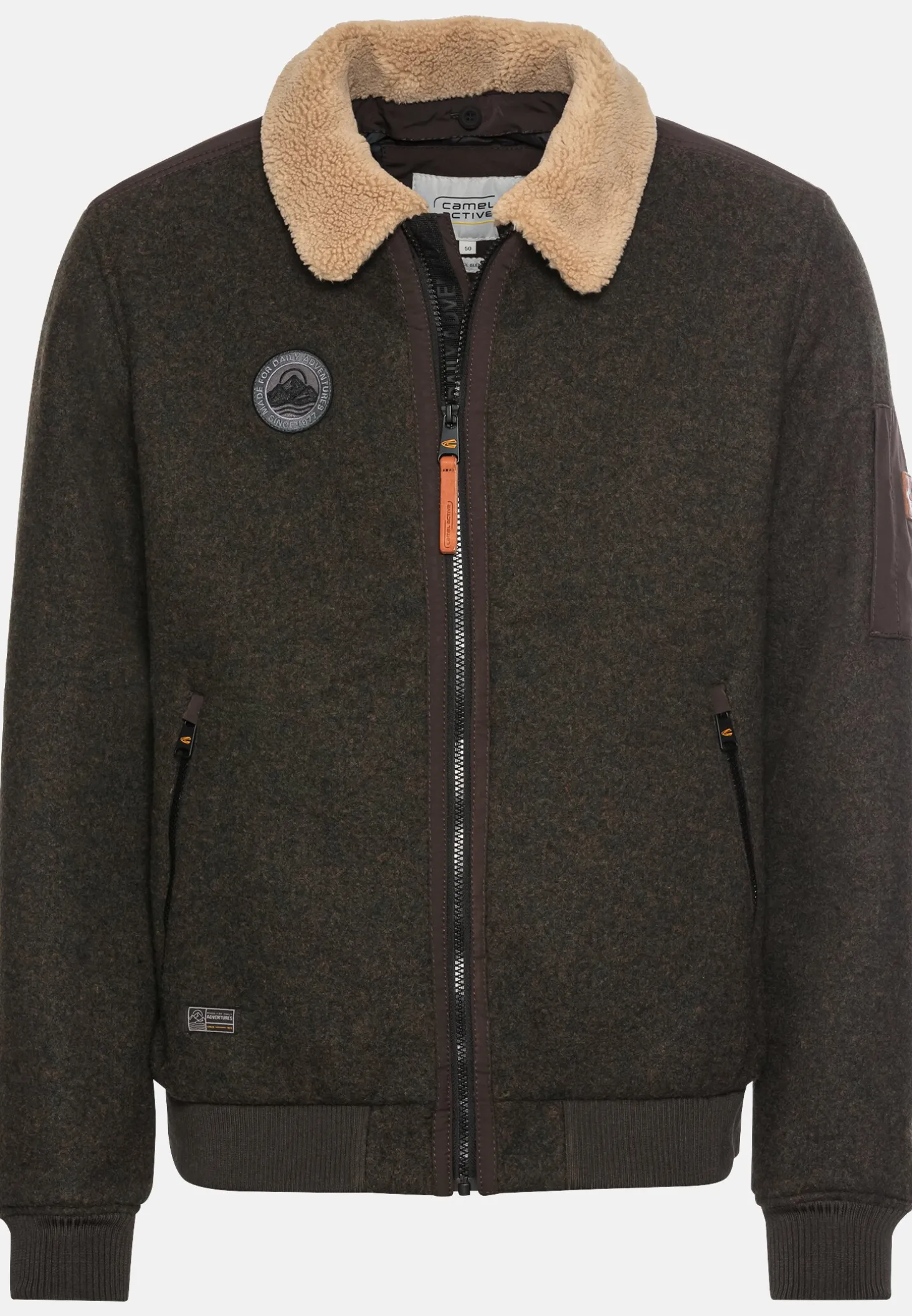 Bomberjacke mit abnehmbarem Teddykragen