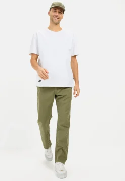Chinohose mit Kordelzug aus einem Leinenmix