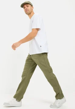 Chinohose mit Kordelzug aus einem Leinenmix