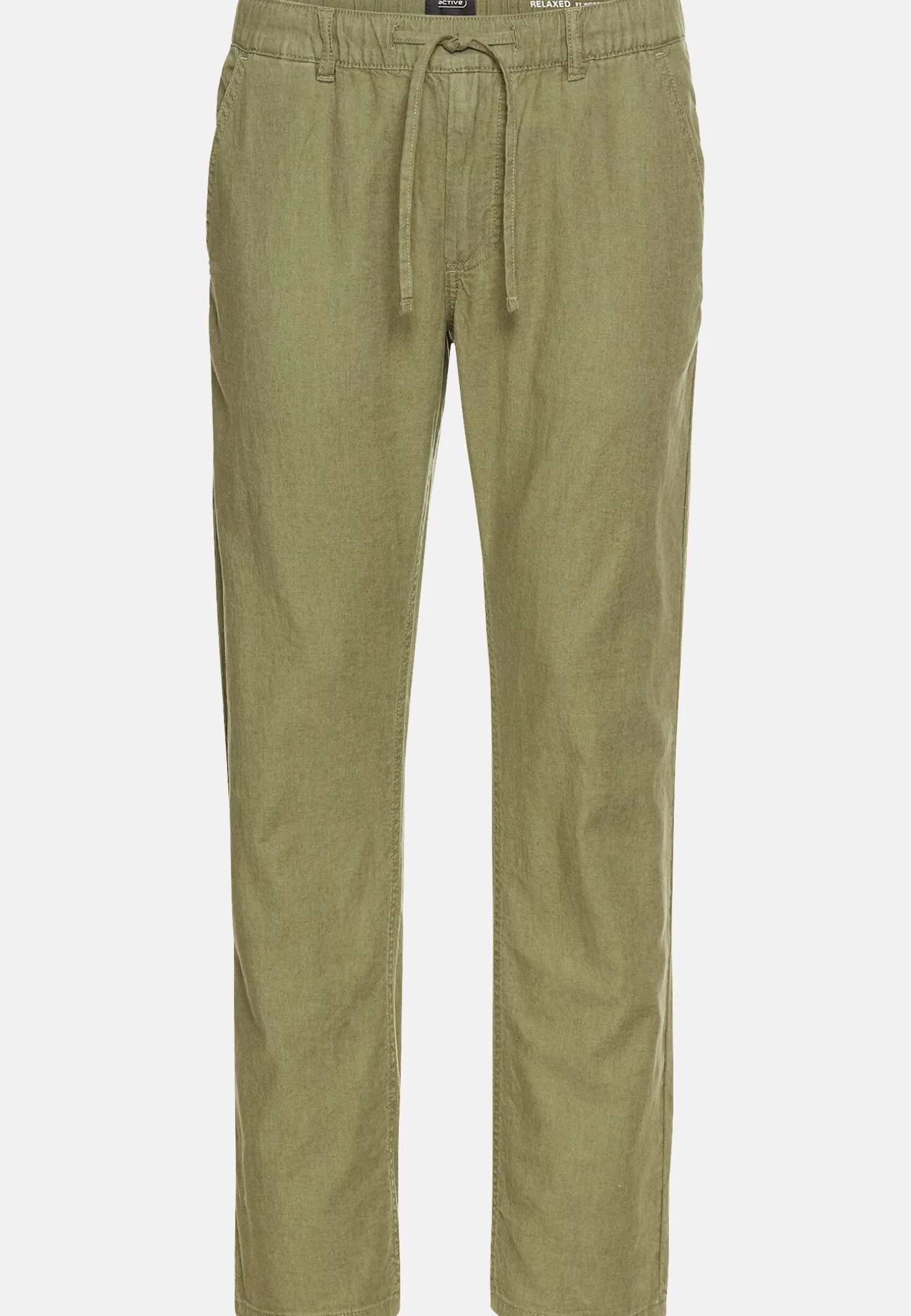 Chinohose mit Kordelzug aus einem Leinenmix