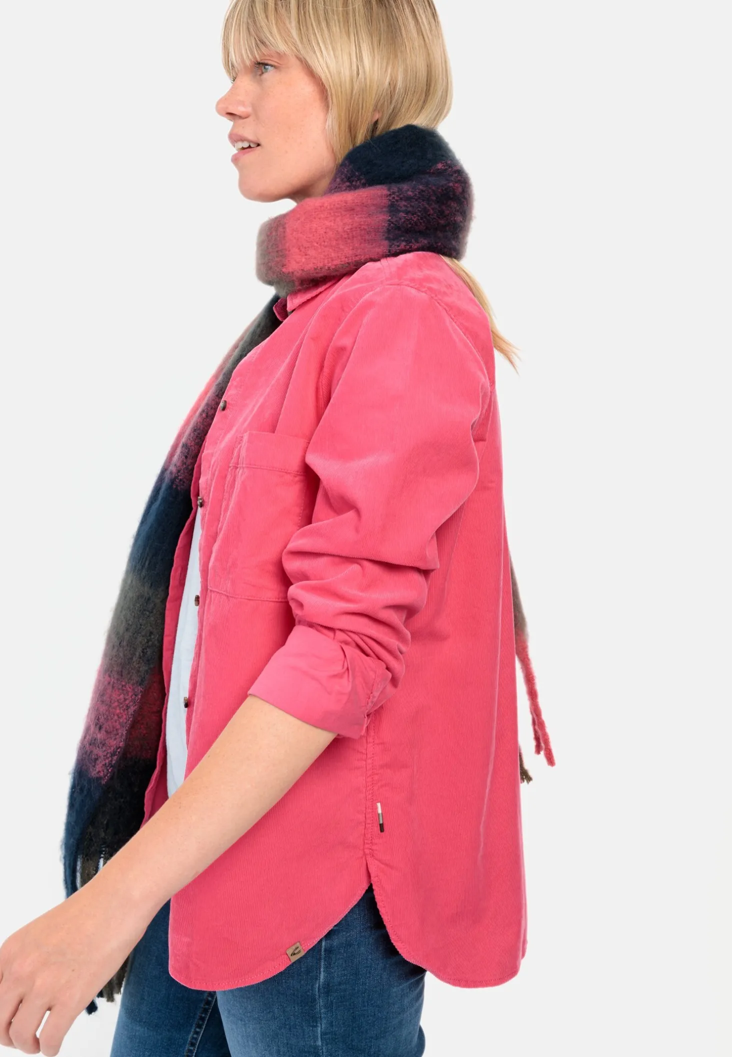 Cordbluse mit Brusttasche