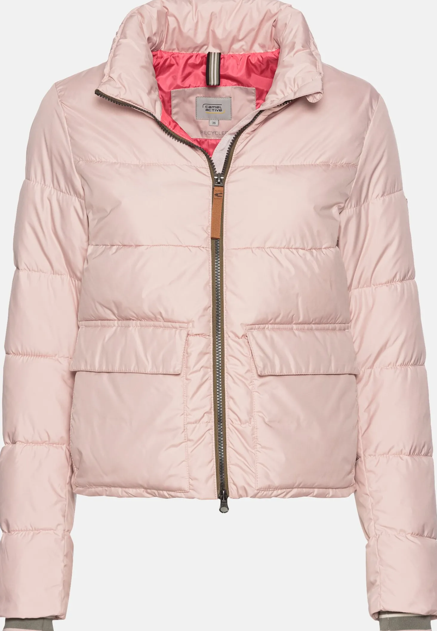 Cropped Pufferjacke aus recyceltem Polyester