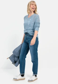 Feinstrickpullover mit V-Ausschnitt