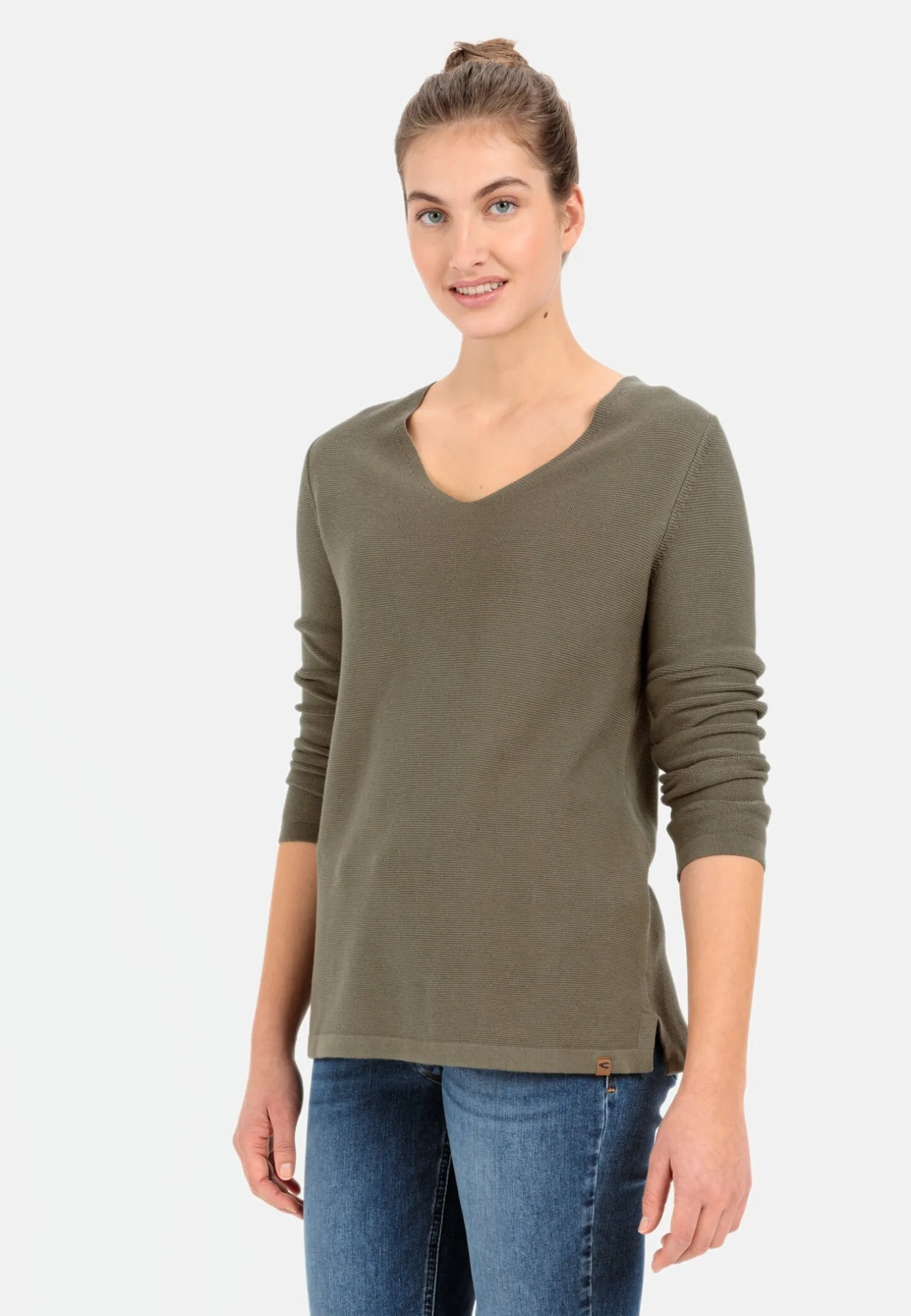 Feinstrickpullover mit V-Ausschnitt