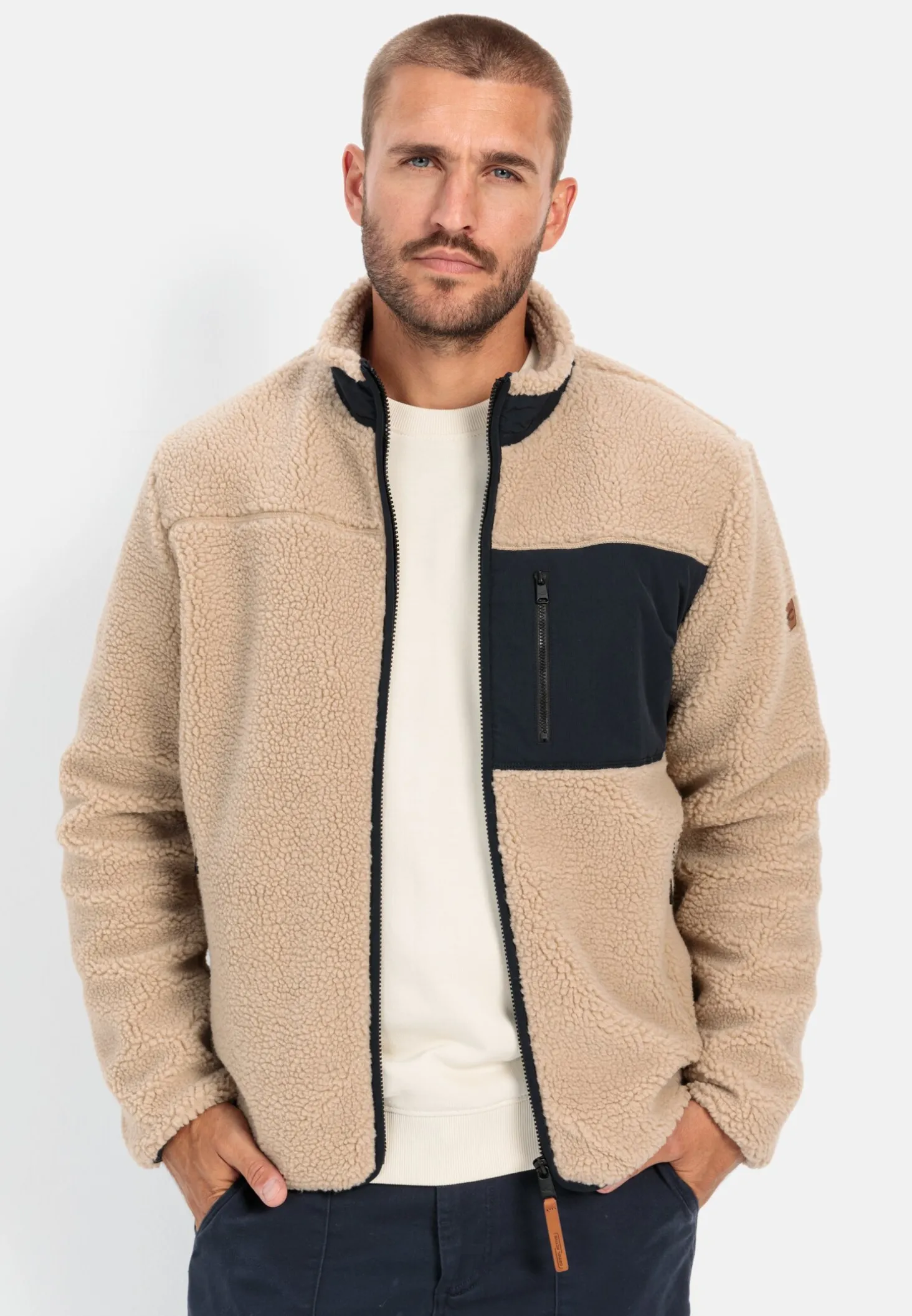 Fleece Overshirt mit Stehkragen