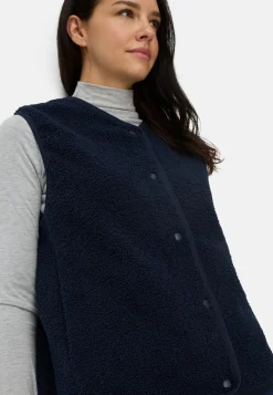 Fleece-Weste mit Knopfverschluss
