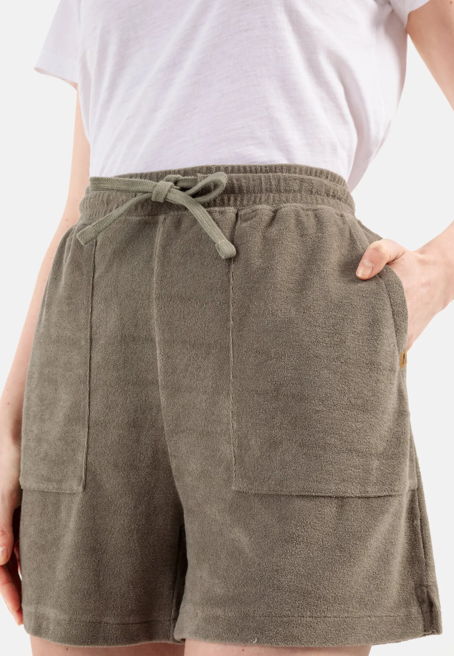 Frottee Shorts mit Kordelzug