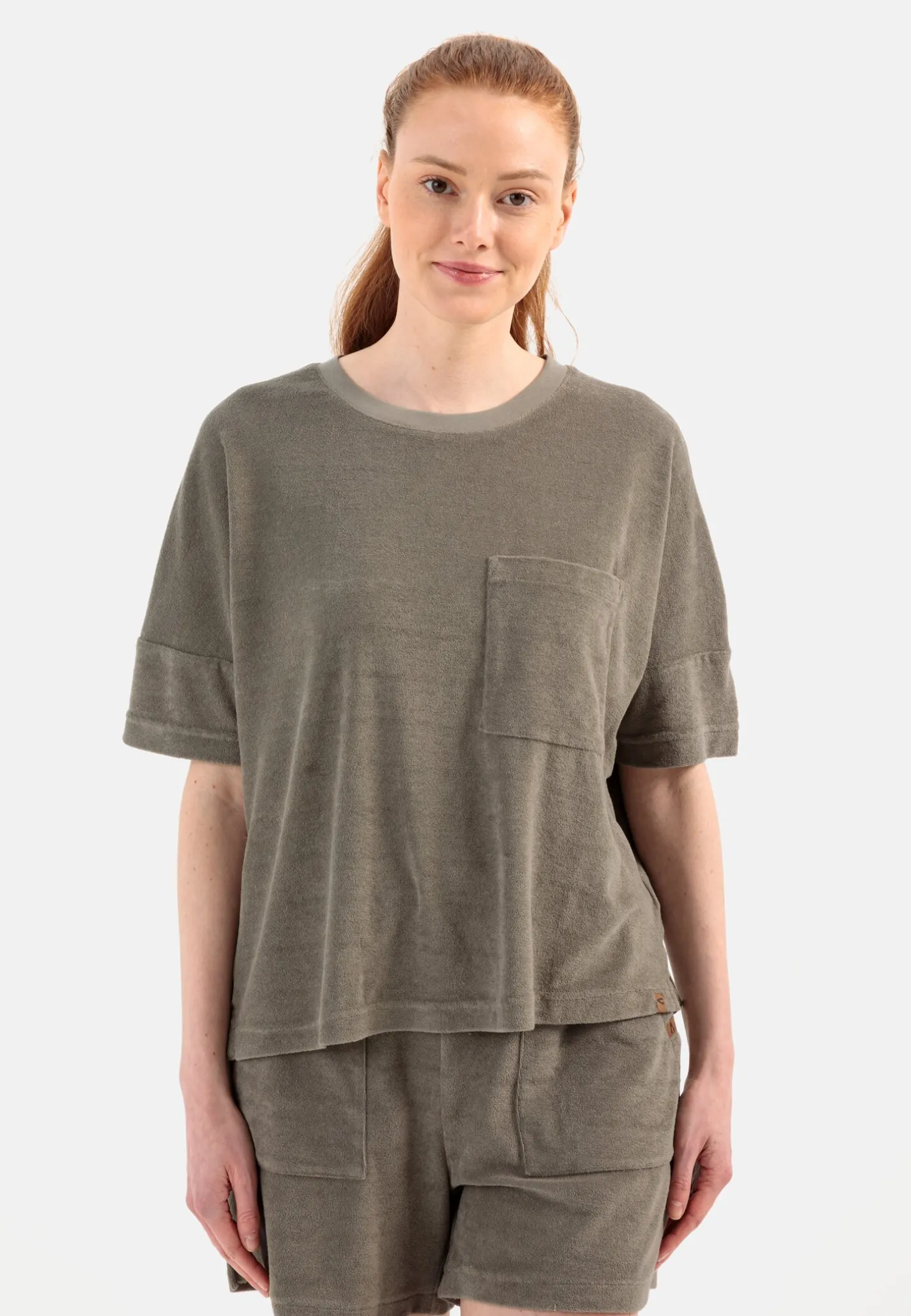 Frottee-Shirt mit Rundhals