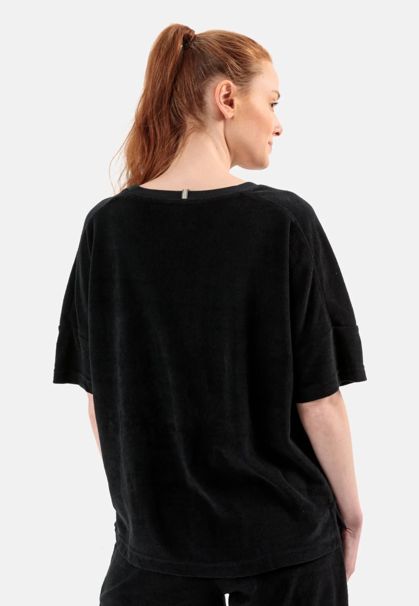 Frottee-Shirt mit Rundhals