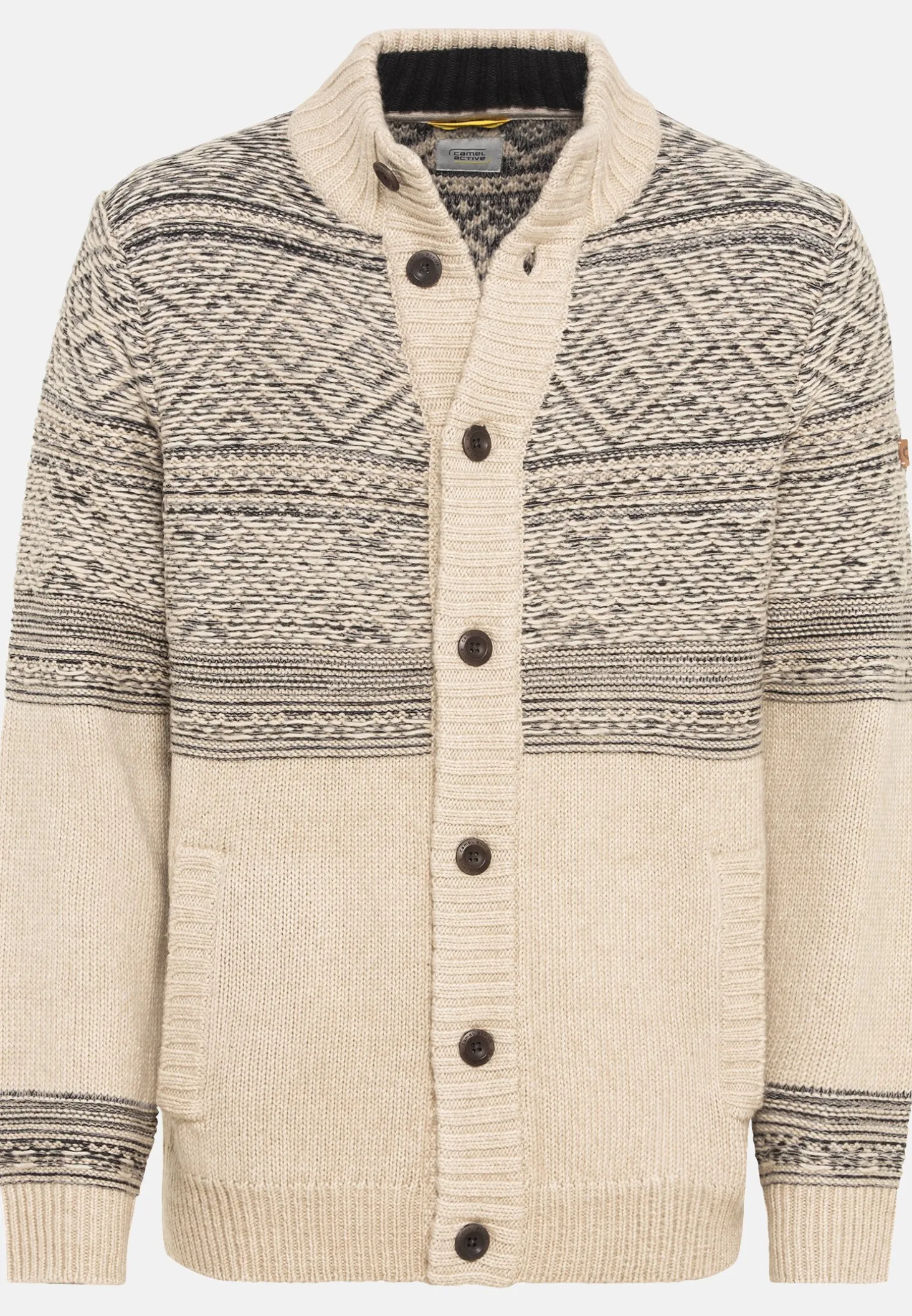 Geknöpfte Strickjacke mit Stehkragen