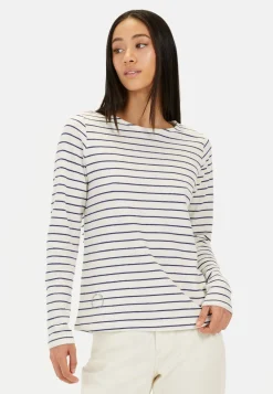 Gestreiftes Langarmshirt aus reiner Baumwolle