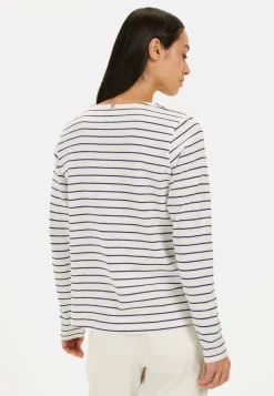 Gestreiftes Langarmshirt aus reiner Baumwolle