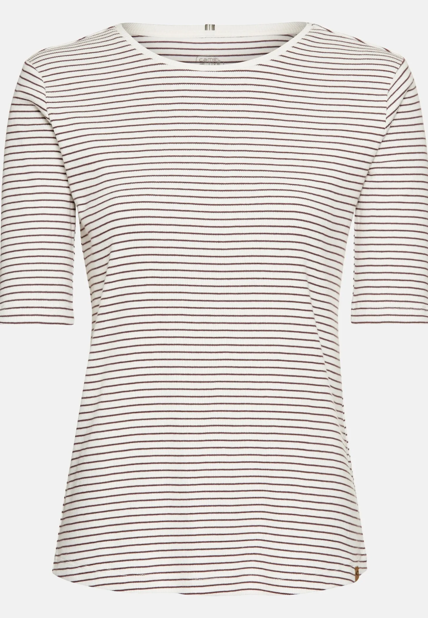Gestreiftes Rundhals T-Shirt aus reiner Baumwolle