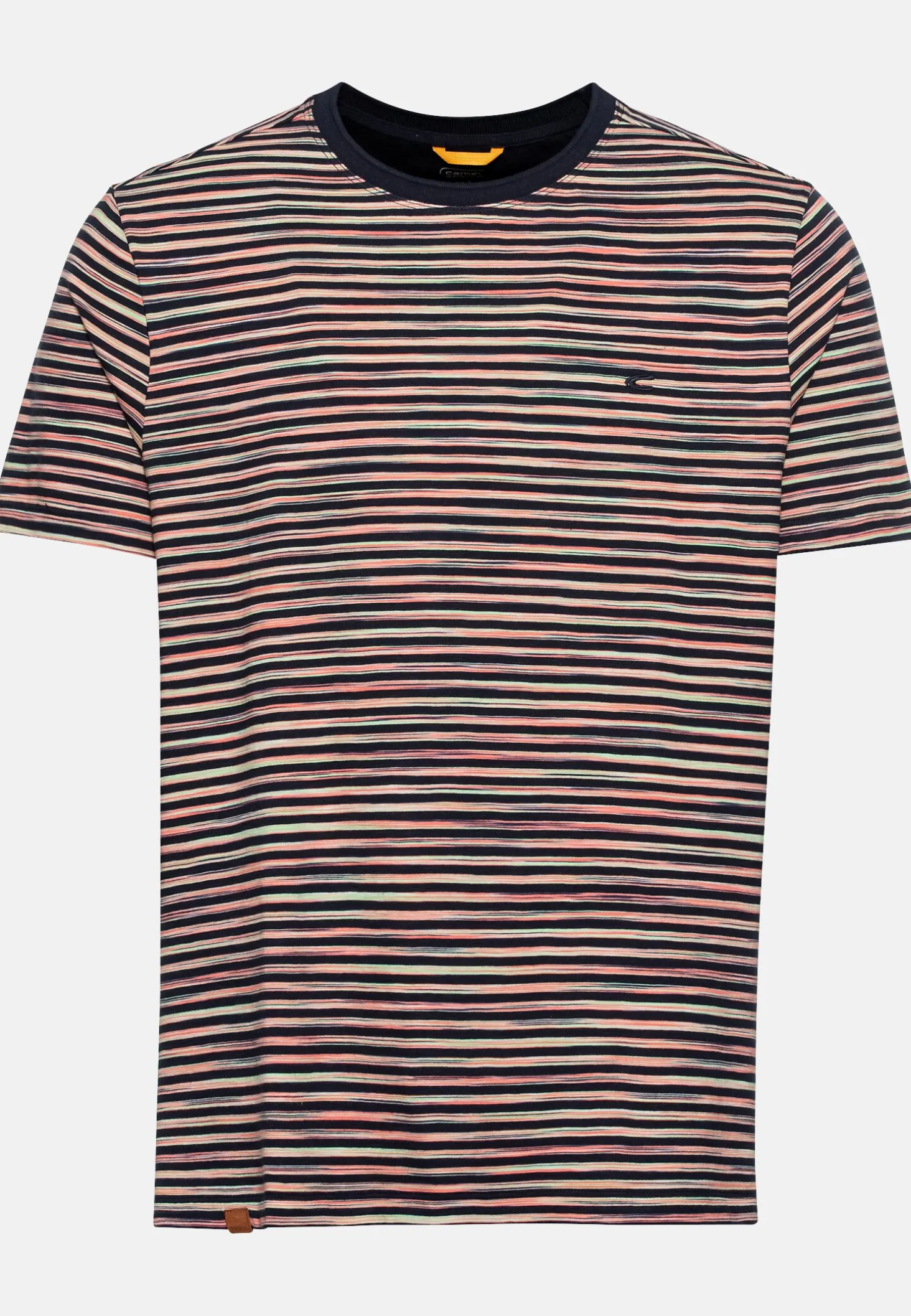 Gestreiftes Rundhals T-Shirt aus reiner Baumwolle