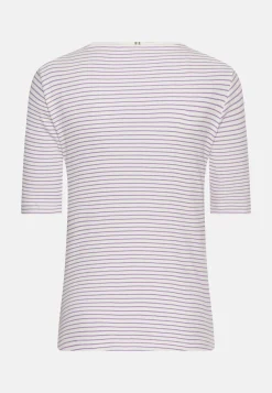 Gestreiftes Rundhals T-Shirt aus reiner Baumwolle