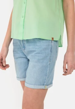 Halbarm Bluse aus einem Baumwoll-Twill