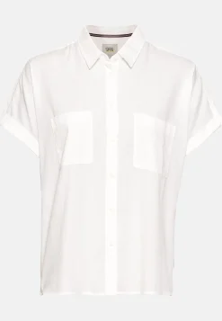 Halbarm Bluse aus einem Baumwoll-Twill