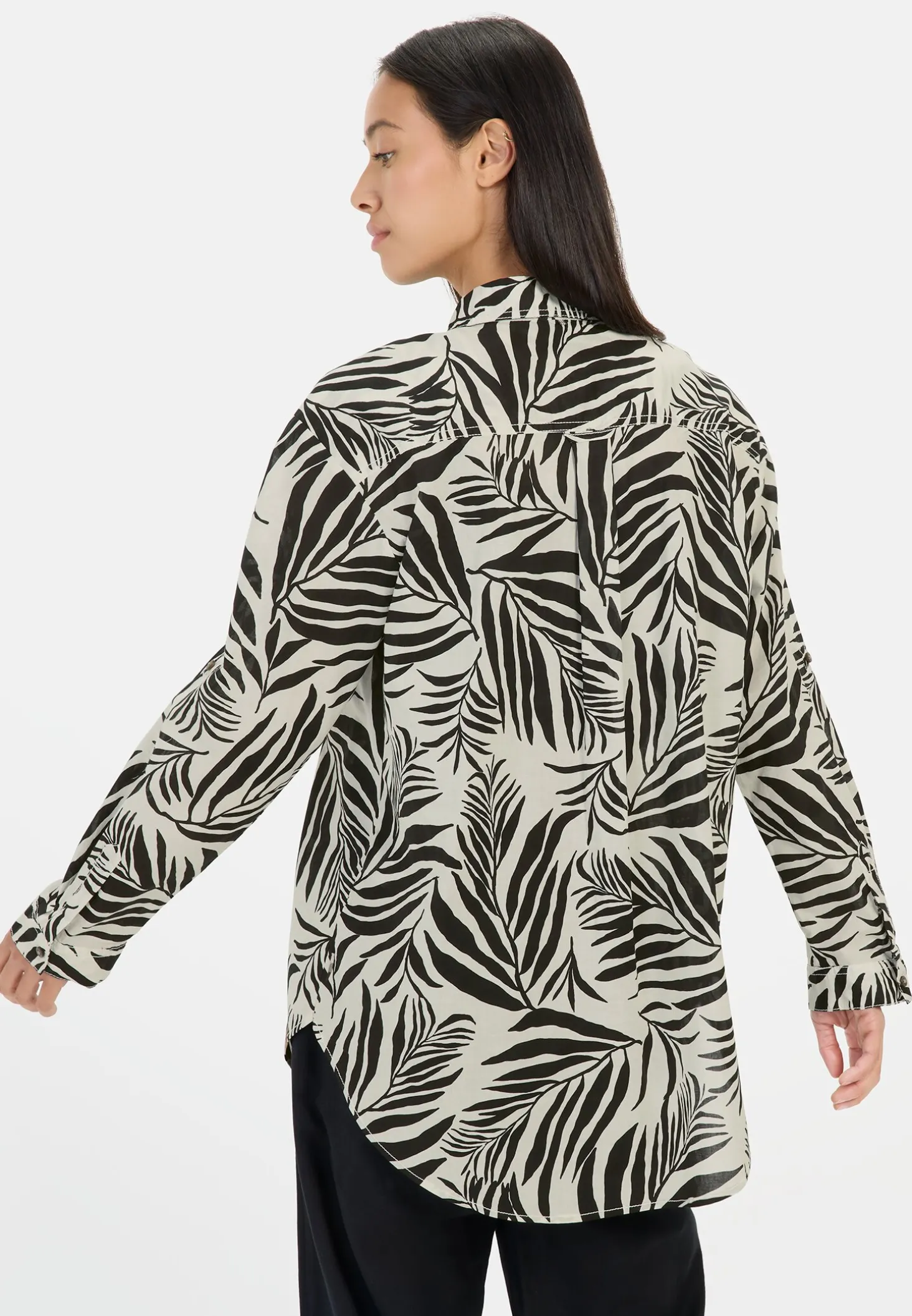 Hemdbluse mit Blumenprint aus Baumwolle