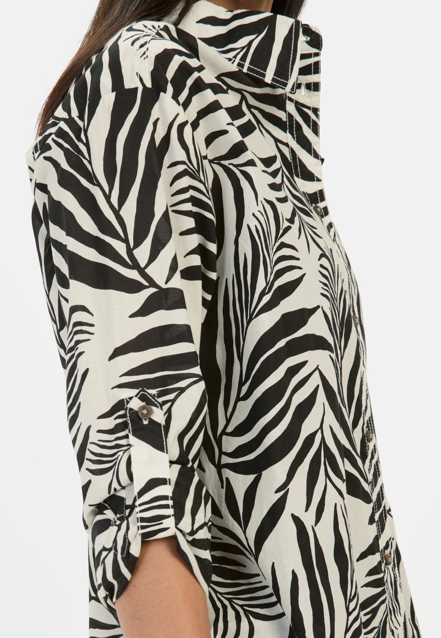 Hemdbluse mit Blumenprint aus Baumwolle
