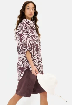 Hemdbluse mit Blumenprint aus Baumwolle