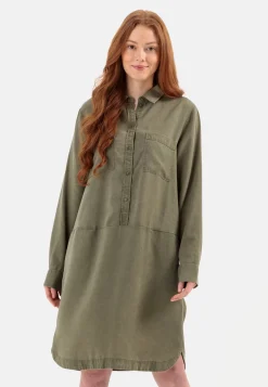 Hemdblusenkleid mit langen Ärmeln aus TENCEL™ Lyocell