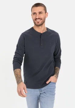 Henley Langarmshirt aus reiner Baumwolle