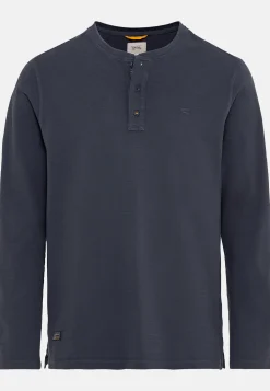 Henley Langarmshirt aus reiner Baumwolle