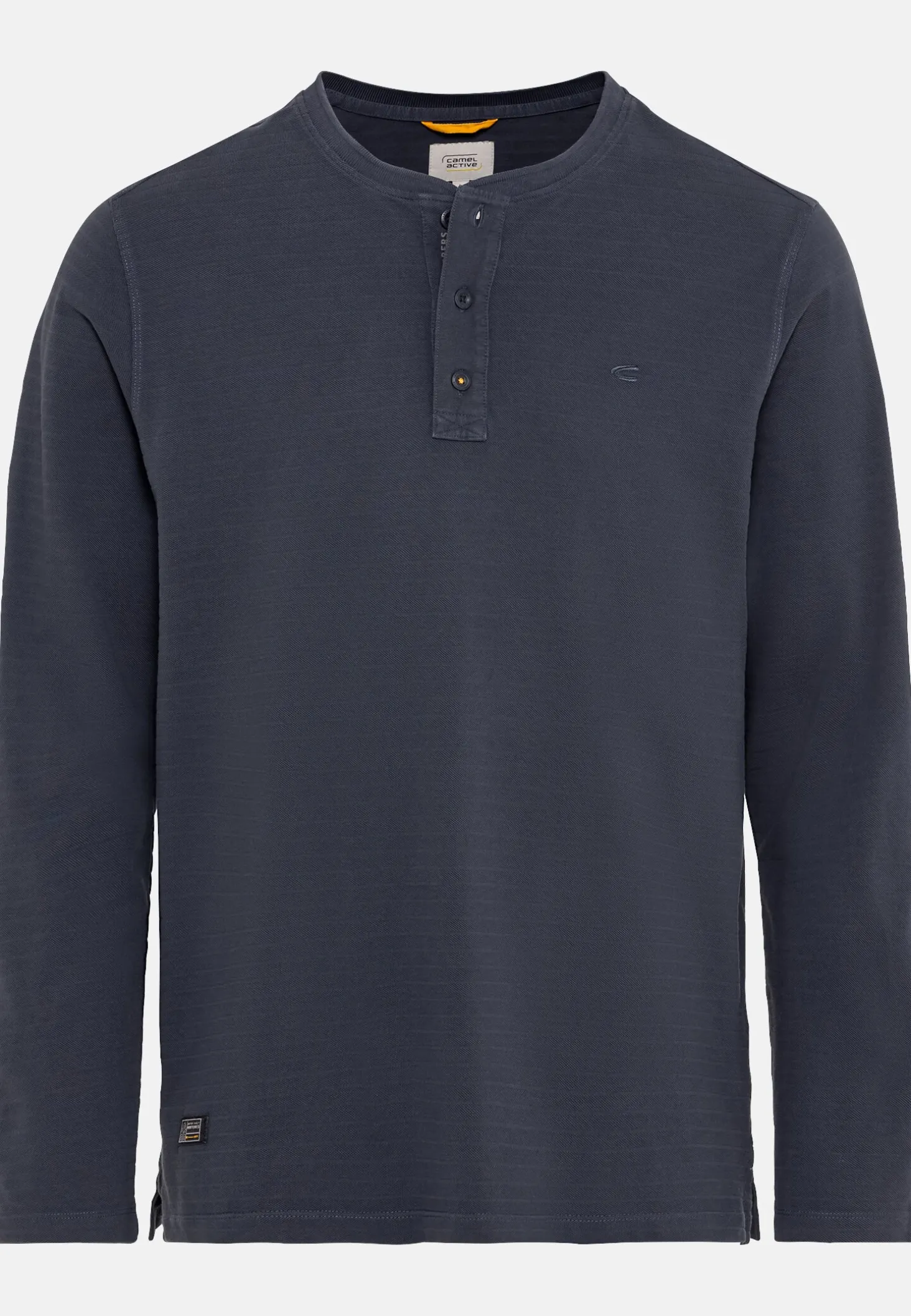 Henley Langarmshirt aus reiner Baumwolle