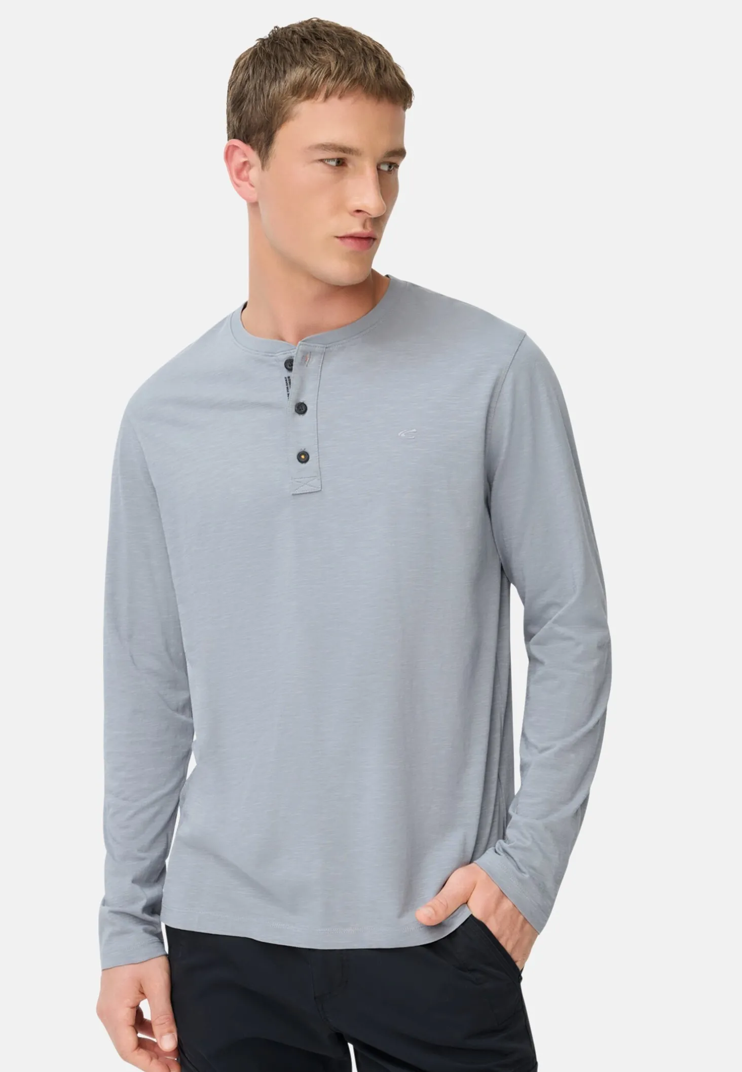Henley Shirt aus reiner Baumwolle