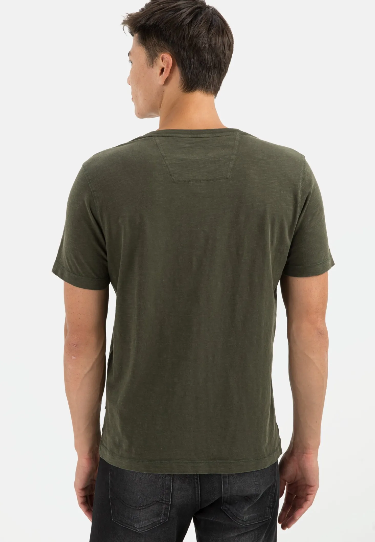 Henley Shirt mit kurzem Arm aus reiner Baumwolle