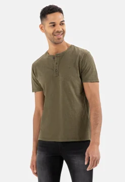 Henley Shirt mit kurzem Arm aus reiner Baumwolle