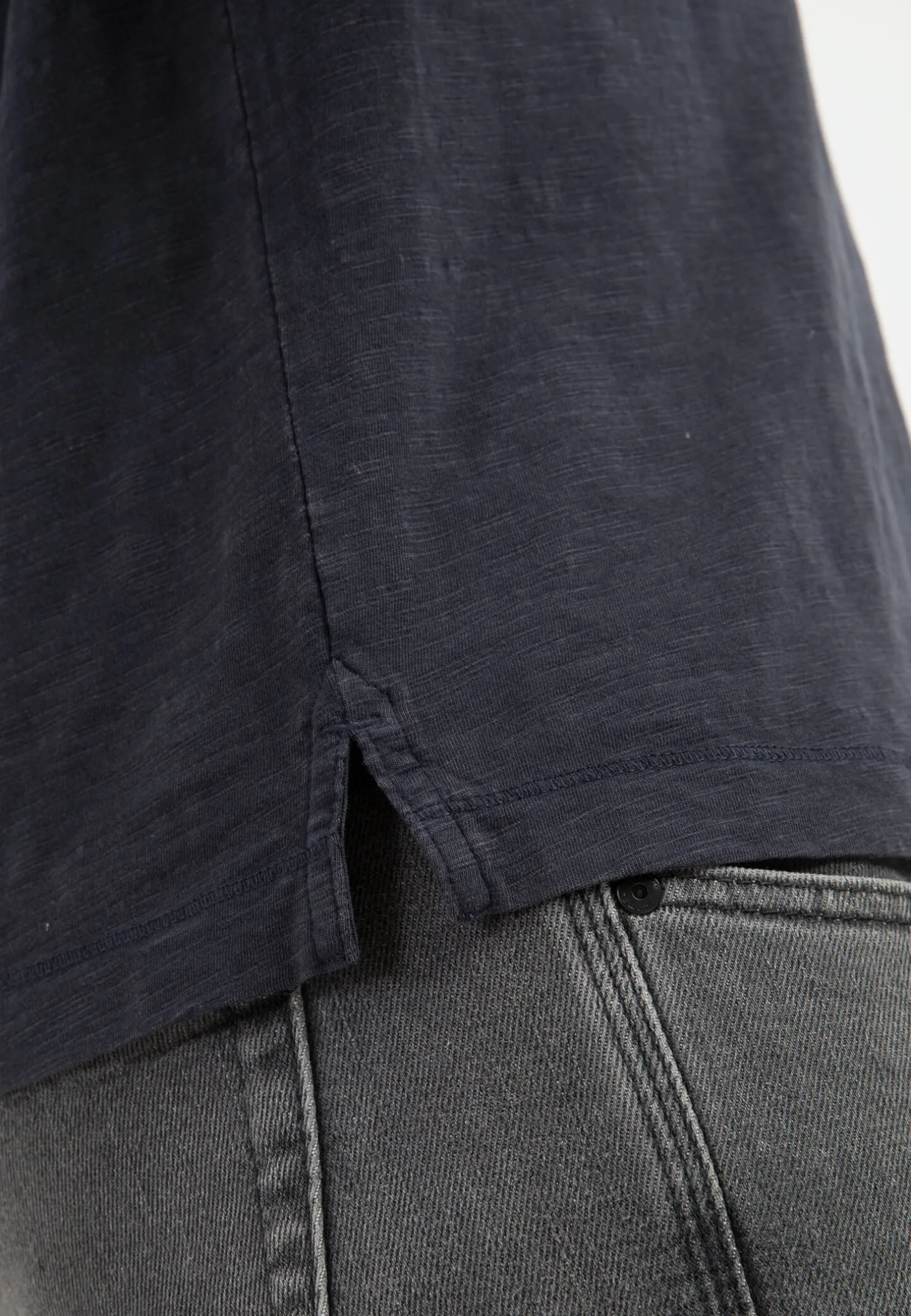 Henley Shirt mit kurzem Arm aus reiner Baumwolle