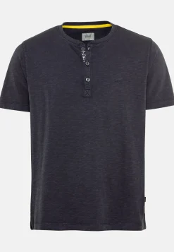 Henley Shirt mit kurzem Arm aus reiner Baumwolle